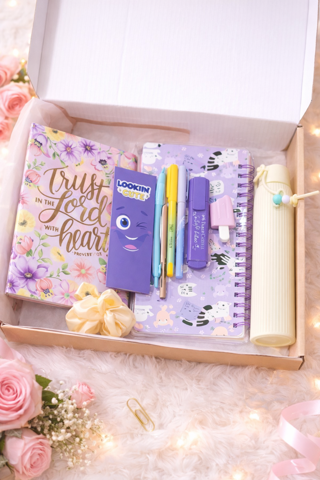 Dreamy Violet Aesthetic Gift Hamper | Cute Stationery & Self-Care Gift Box