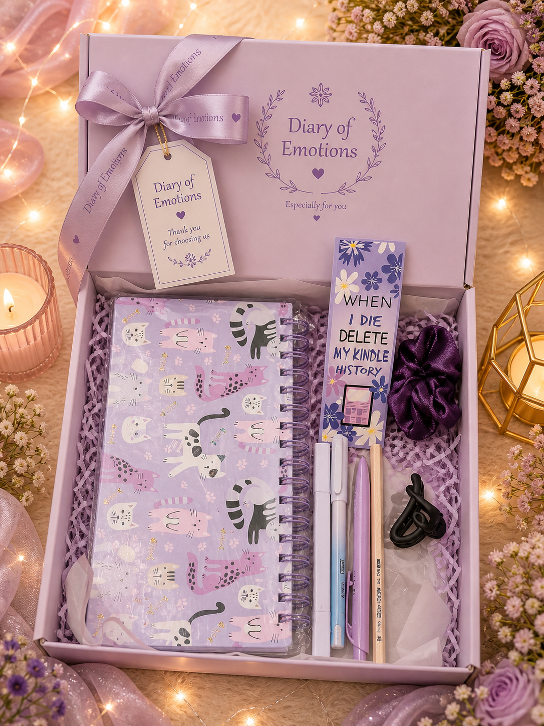Diary of Emotions Lavender Gift Hamper 💜 | Aesthetic Mini Premium Gift Box