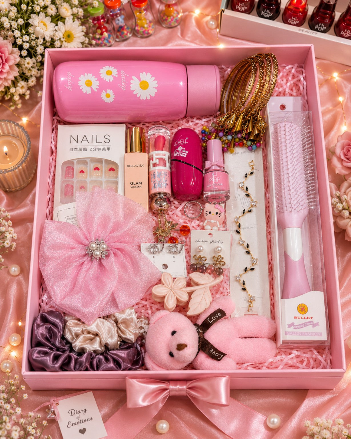 Luxury Pink Women's Gift Hamper | Birthday Gift Box | Diary of Emotions