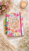 Pink Blossom Floral Journal Set with Cute Pens